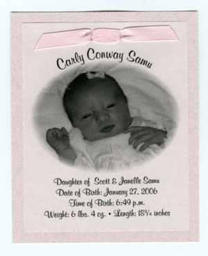 vellum birth announcement